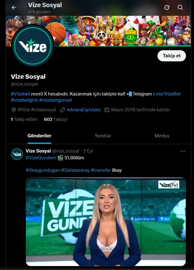 VizeBet İletişim- Resmı X Hesabı